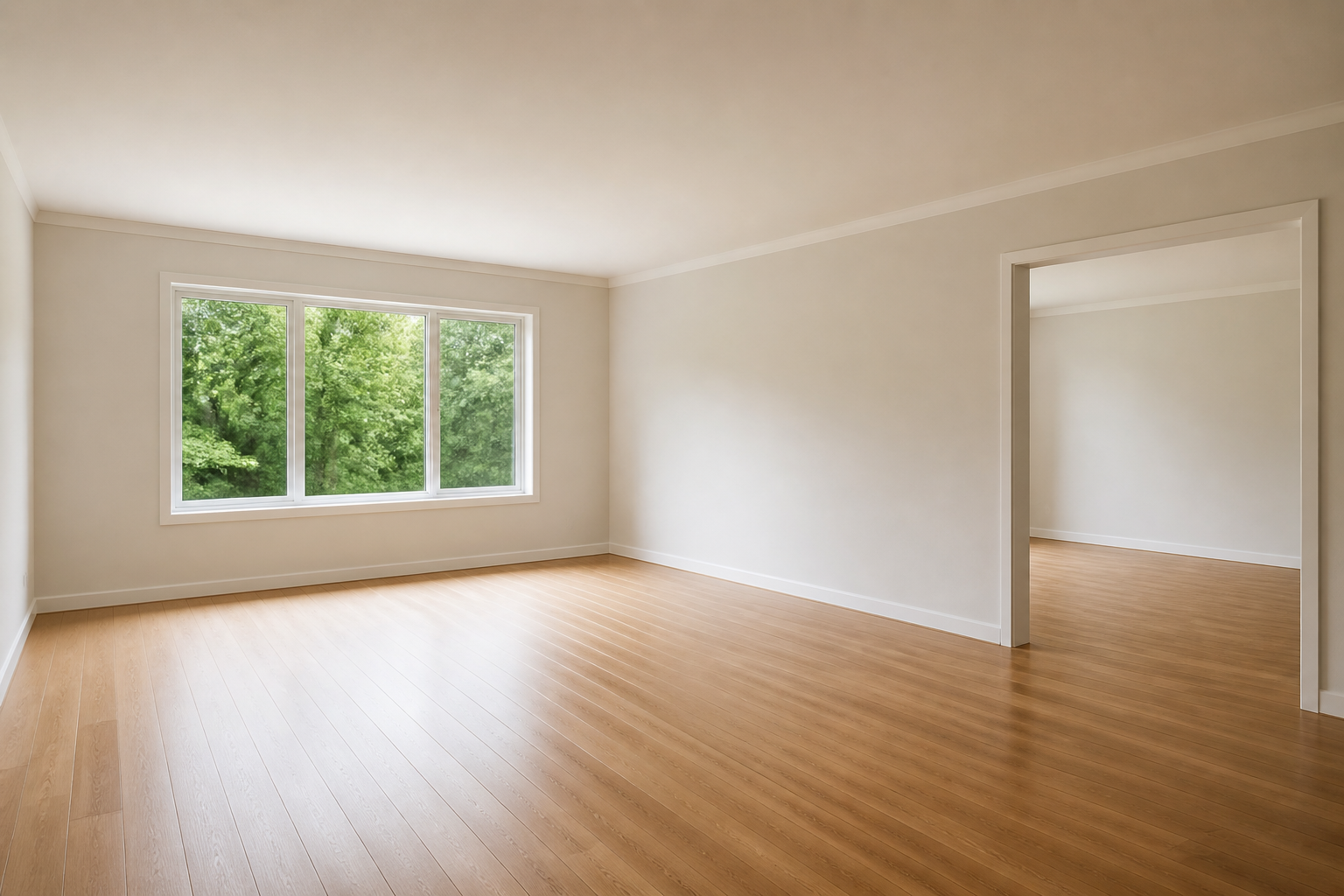 Neutraler leerer Wohnraum als Sinnbild für Wohnimmobilien